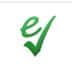 green lowercase e above a checkmark
