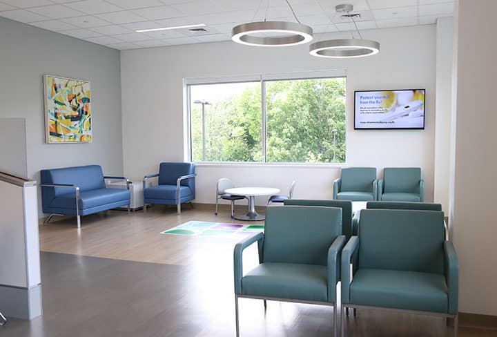 Waiting room with chairs