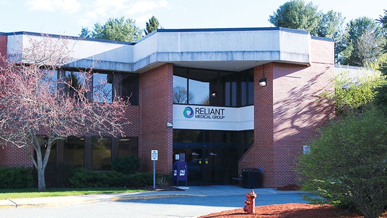 Exterior of building with Reliant Medical Group sign on front