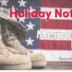 Memorial Day Holiday Notice