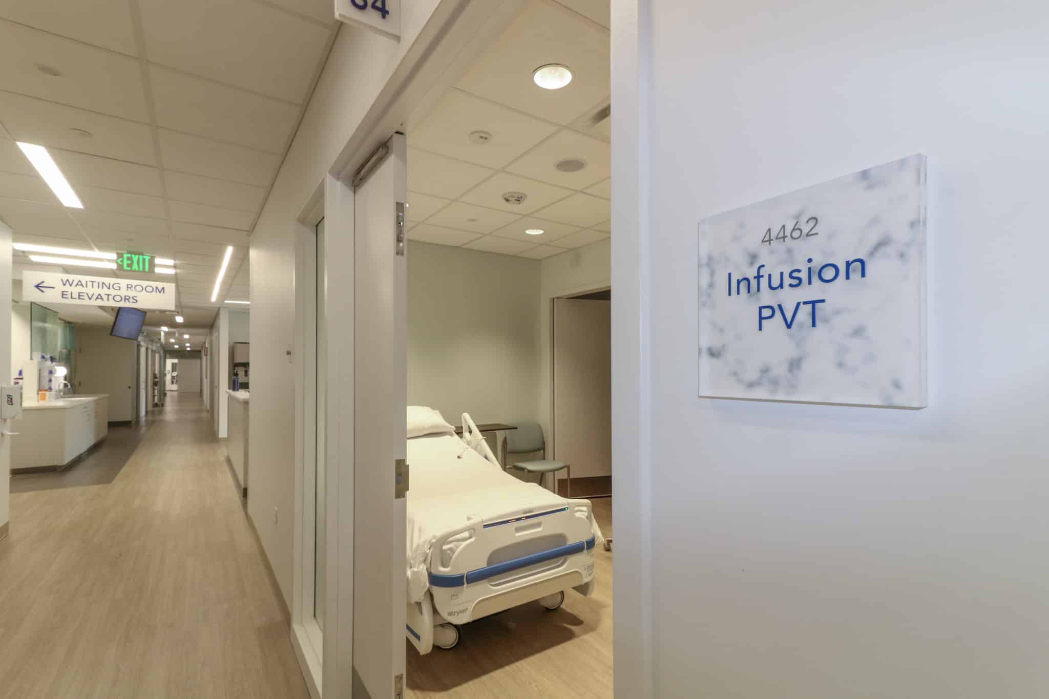 A view of a room in the center